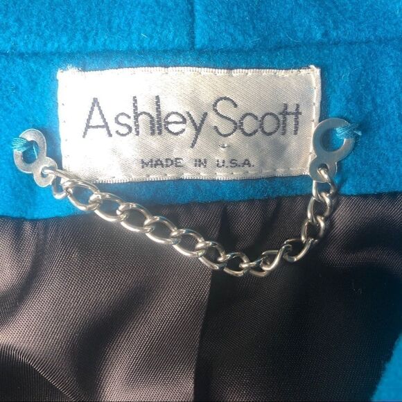Vintage Ashley Scott Size 6 100% Wool Aqua Coat!! - Picture 16 of 16